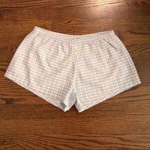 Blue and White Checkered Shorts